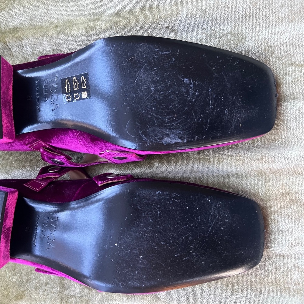 Toga Pulla Velvet Embellished Loafers, Size 41, Purple - Picture 15 of 15